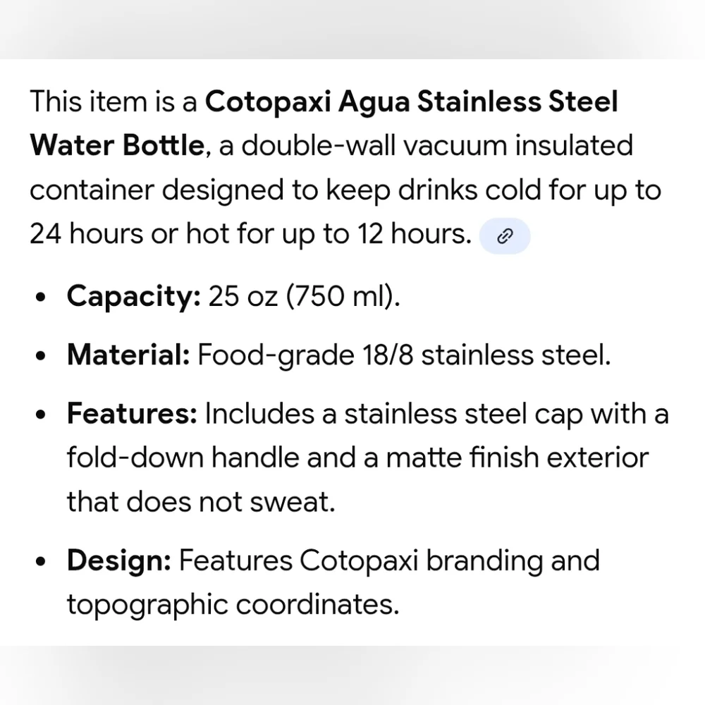 Cotopaxi Stainless Steel Water Bottle